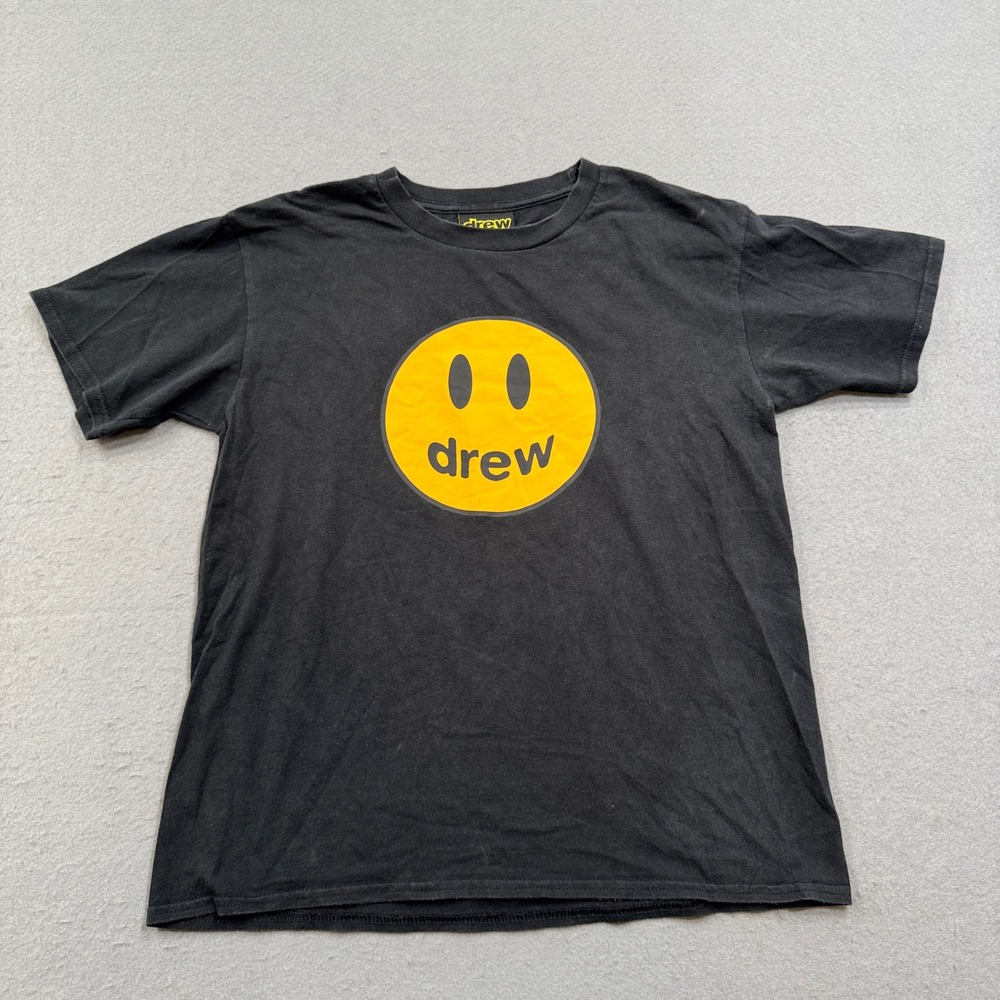 Drew House Mascot T-Shirt Men's Medium Black Relaxed Fit Smiley Face Streetwear